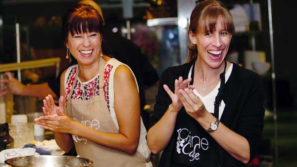 Cooking class participants at Divine Cafe
