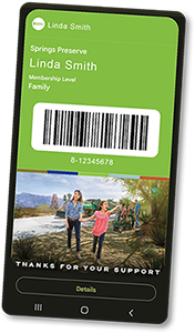 Digital membership card displayed on smart phone