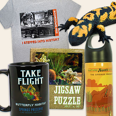 Merchandise from the Springs Preserve online gift shop