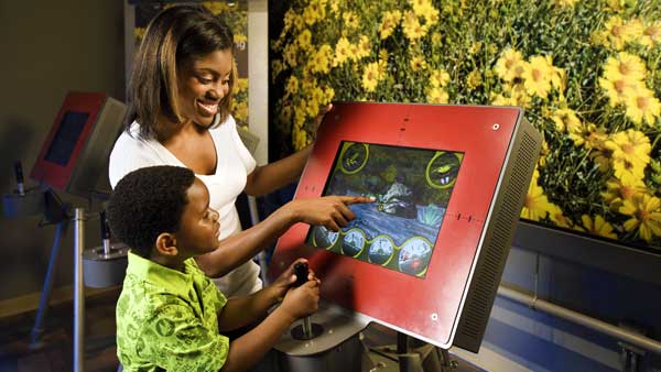 Kids playing an interactive game