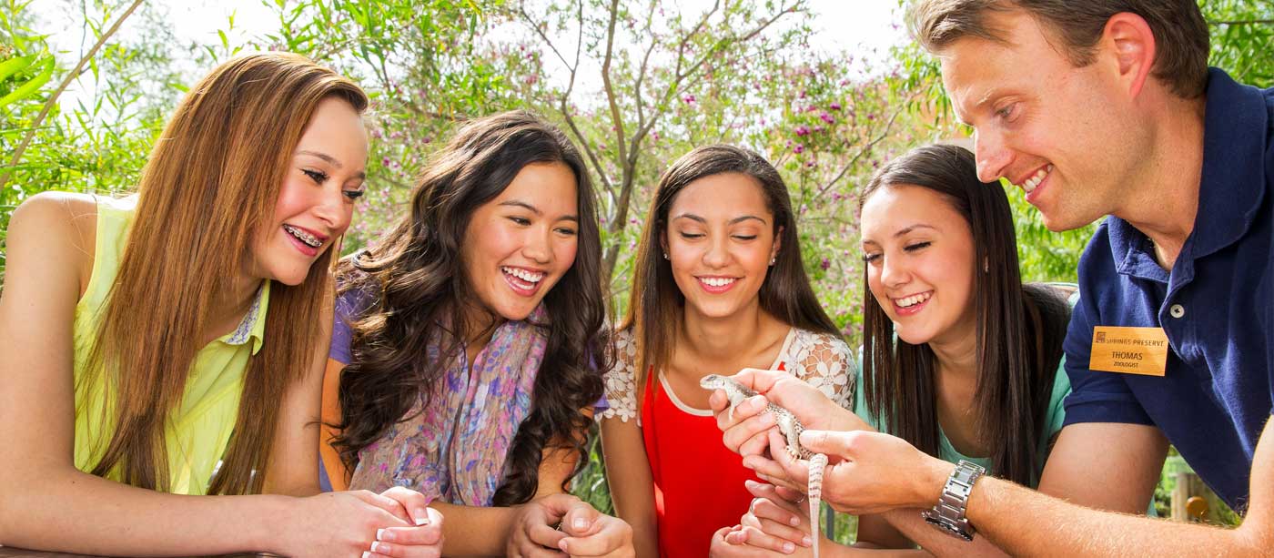 School students with a Springs Preserve zoologist